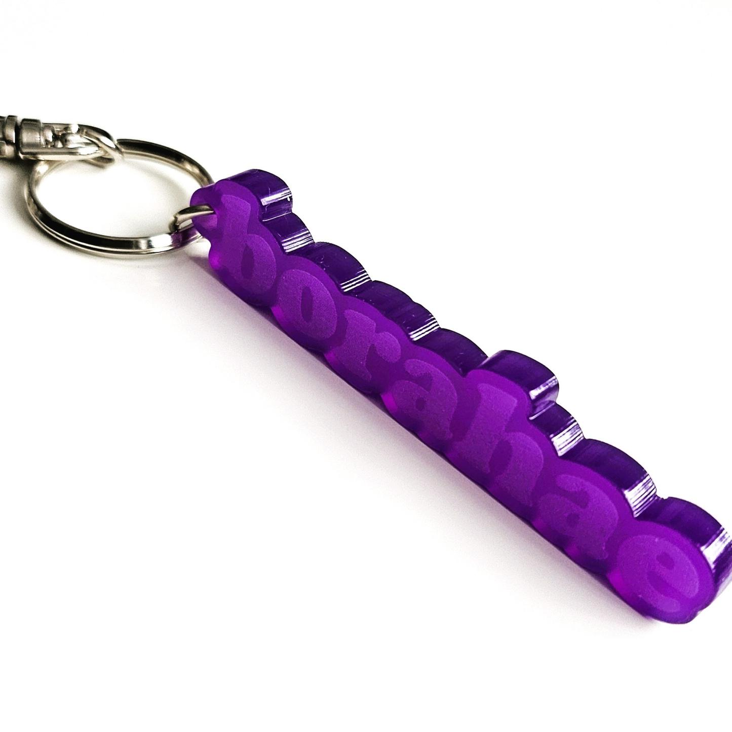 BTS inspired Borahae key ring made of purple acrylic